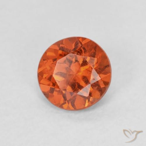 Granada espessartita laranja avermelhado Natural 0.65ct, Redondo, SI