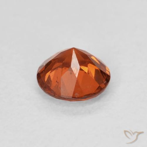 Granada espessartita laranja avermelhado Natural 0.65ct, Redondo, SI