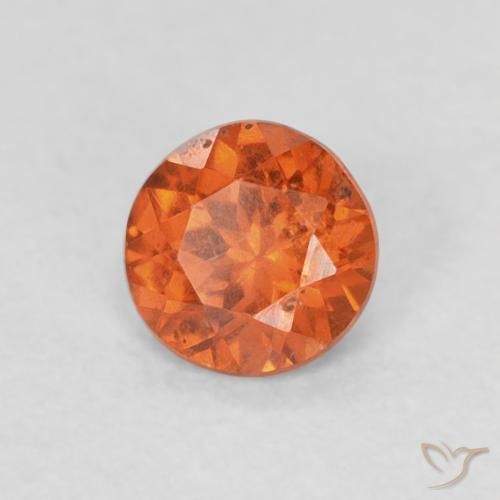 Granada espessartita âmbar laranja Natural 0.37ct, Redondo, SI