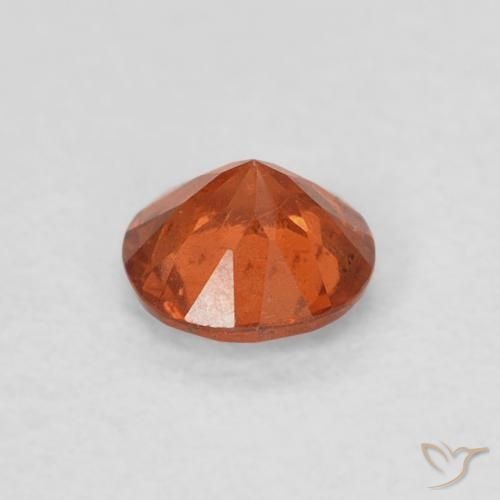 Granada espessartita âmbar laranja Natural 0.37ct, Redondo, SI