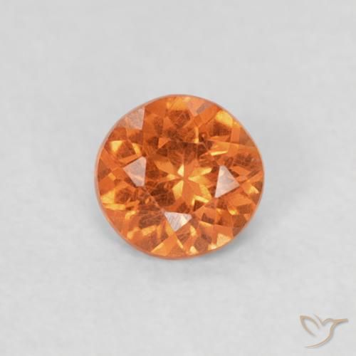 0.23ct Natural fogo laranja Granada espessartita, Redondo, SI