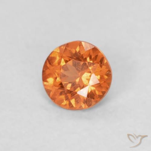 Granada espessartita fogo laranja Natural 0.23ct, Redondo, SI