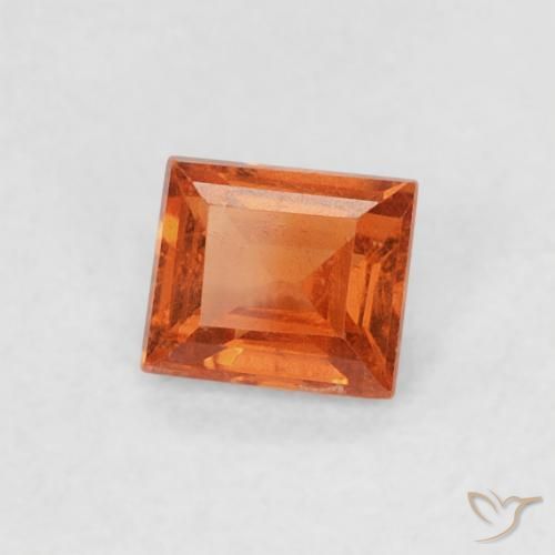 Granada espessartita Laranja Médio Natural 0.29ct, baguete, SI
