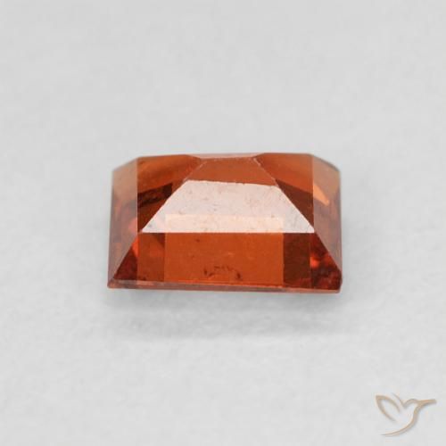 Granada espessartita fogo laranja Natural 0.67ct, baguete, VS