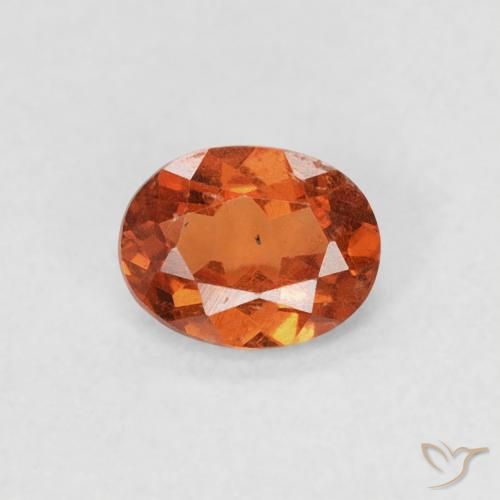 0.39ct Natural âmbar laranja Granada espessartita, oval, SI