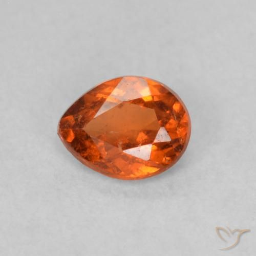 0.39ct Natural Laranja Profundo Granada espessartita, Formato de pêra, SI
