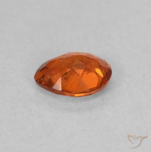 Granada espessartita Laranja Profundo Natural 0.39ct, Formato de pêra, SI
