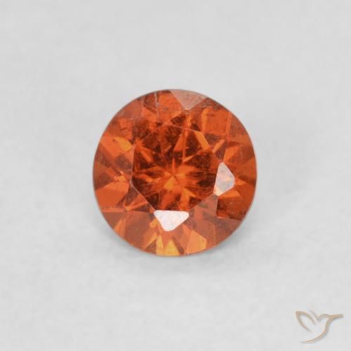 0.34ct Natural Laranja Médio Granada espessartita, Redondo, SI