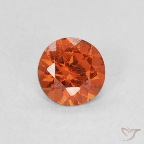 Granada espessartita Laranja Médio Natural 0.34ct, Redondo, SI