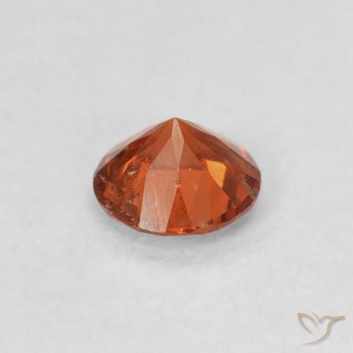 Granada espessartita Laranja Médio Natural 0.34ct, Redondo, SI