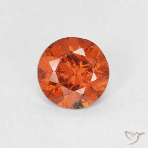 0.51ct Natural âmbar laranja Granada espessartita, Redondo, SI