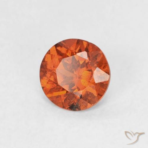 Granada espessartita âmbar laranja Natural 0.51ct, Redondo, SI