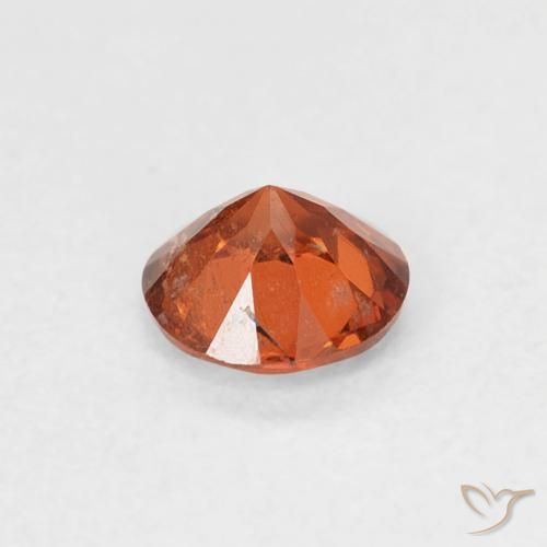 Granada espessartita âmbar laranja Natural 0.51ct, Redondo, SI