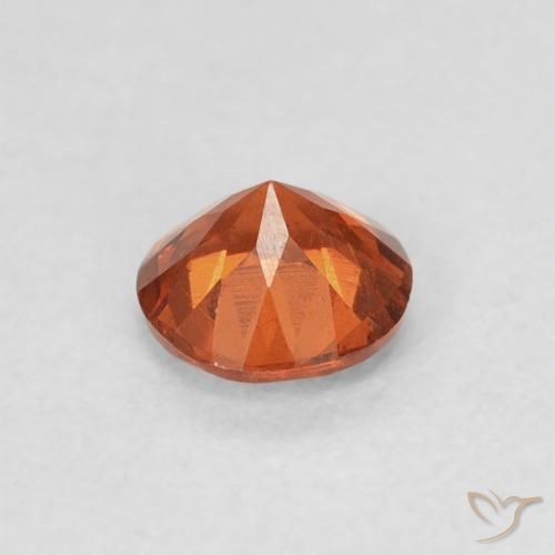 Granada espessartita âmbar laranja Natural 0.57ct, Redondo, SI