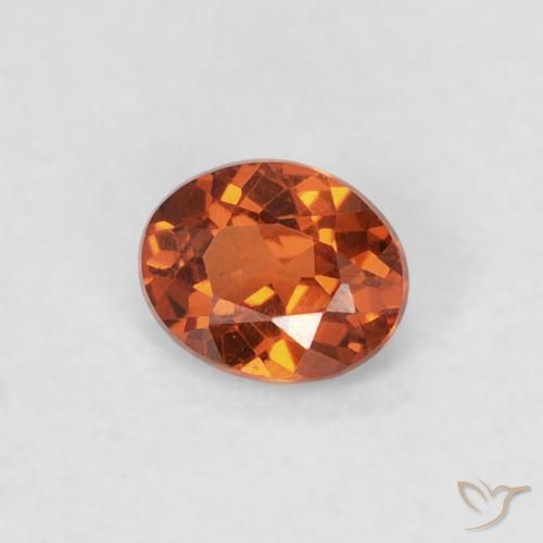 Granada espessartita laranja avermelhado Natural 0.36ct, oval, VS