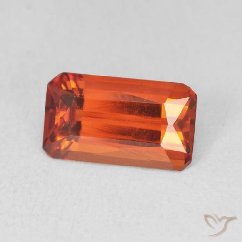 Granada espessartita fogo laranja Natural 3.57ct, Corte Octógono / Esmeralda, VVS-VS