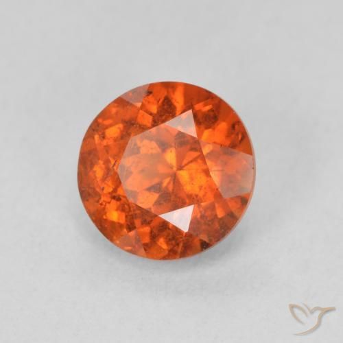 Granada espessartita laranja avermelhado Natural 1.85ct, Redondo, SI