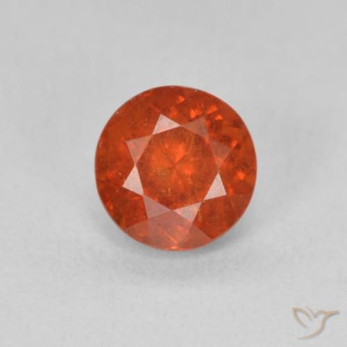 1.57ct Natural laranja avermelhado Granada espessartita, Redondo, SI