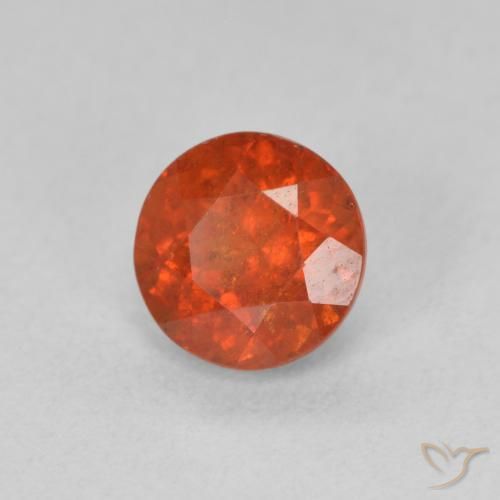 Granada espessartita laranja avermelhado Natural 1.57ct, Redondo, SI