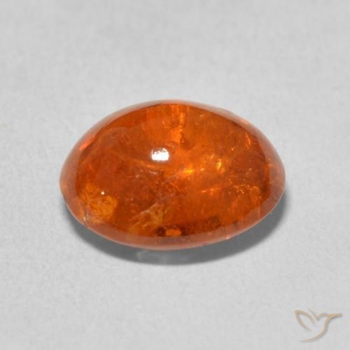 Granada espessartita laranja avermelhado Natural 4.78ct, oval, Transparente