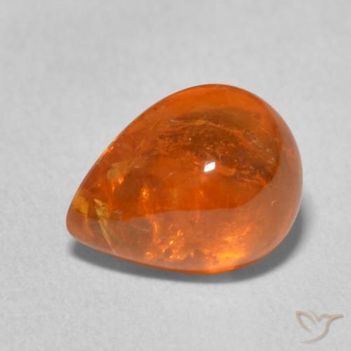 3.99ct Natural laranja avermelhado Granada espessartita, Formato de pêra, Transparente