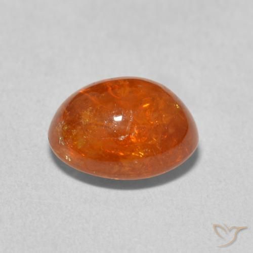 Granada espessartita Laranja Médio Natural 3.86ct, oval, Transparente
