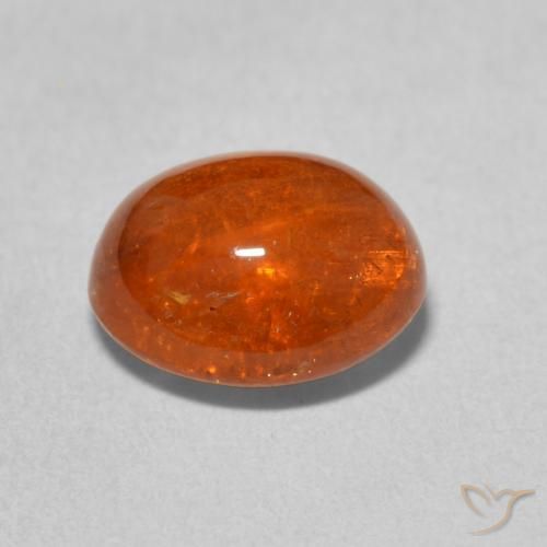 Granada espessartita Laranja Médio Natural 4.38ct, oval, Transparente