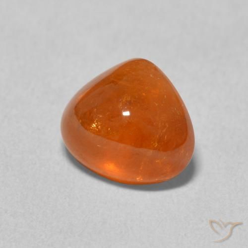 Granada espessartita Laranja Médio Natural 3.14ct, Formato de pêra, Transparente