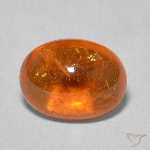 4.88ct Natural laranja avermelhado Granada espessartita, oval, Transparente