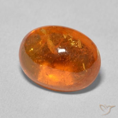Granada espessartita laranja avermelhado Natural 4.88ct, oval, Transparente