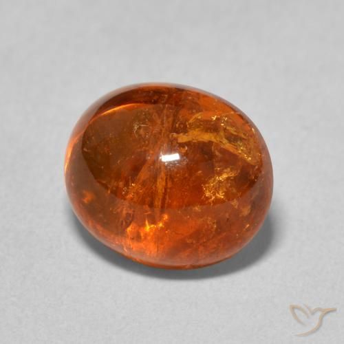Granada espessartita fogo laranja Natural 4.92ct, oval, Transparente
