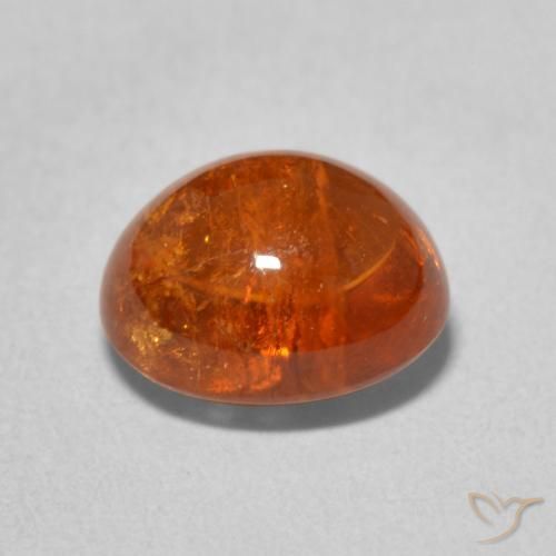 Granada espessartita fogo laranja Natural 4.92ct, oval, Transparente