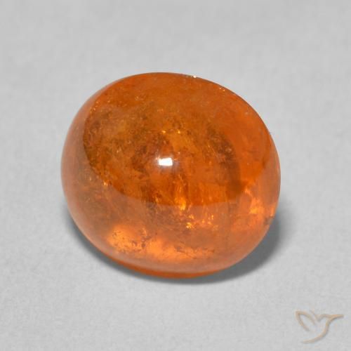 Granada espessartita Laranja brilhante Natural 4.52ct, oval, Transparente