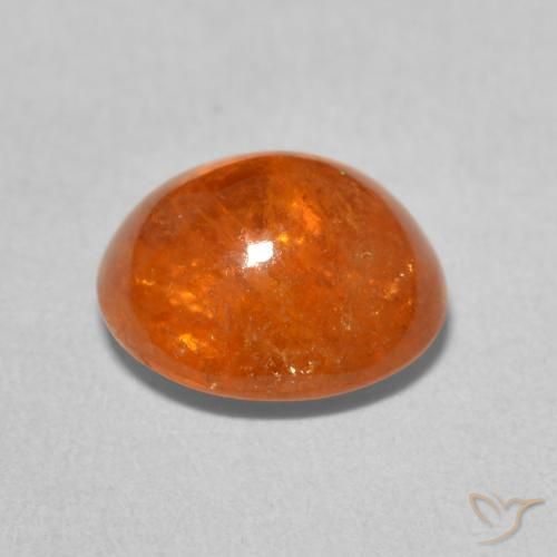Granada espessartita Laranja brilhante Natural 4.52ct, oval, Transparente