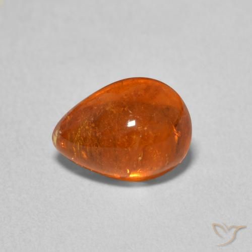 2.18ct Natural âmbar laranja Granada espessartita, Formato de pêra, Transparente