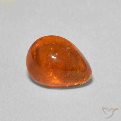 Granada espessartita âmbar laranja Natural 2.18ct, Formato de pêra, Transparente
