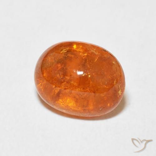 Granada espessartita Laranja Médio Natural 3.09ct, oval, Transparente