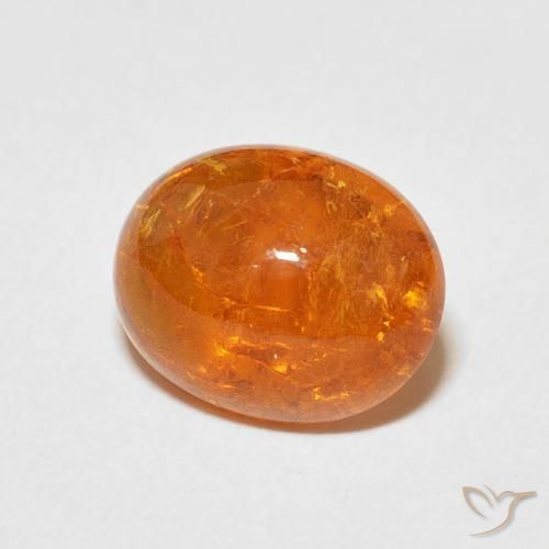 Granada espessartita Laranja brilhante Natural 5.25ct, oval, Transparente