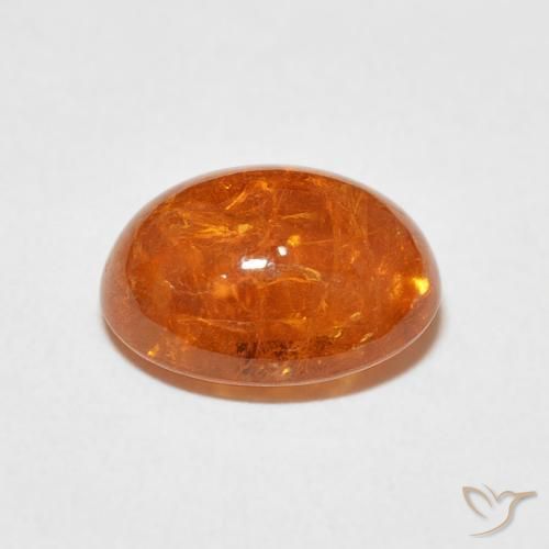 Granada espessartita Laranja brilhante Natural 5.25ct, oval, Transparente