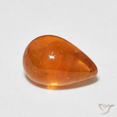 Granada espessartita fogo laranja Natural 3.02ct, Formato de pêra, Transparente