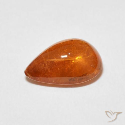 Granada espessartita fogo laranja Natural 3.02ct, Formato de pêra, Transparente