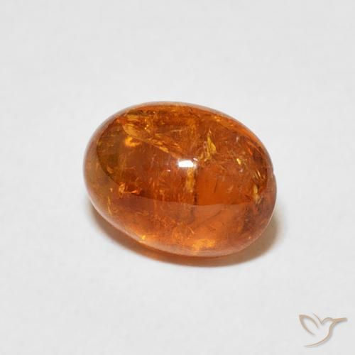 Granada espessartita âmbar laranja Natural 3.21ct, oval, Transparente