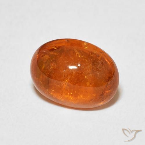 Granada espessartita laranja avermelhado Natural 3.69ct, oval, Transparente