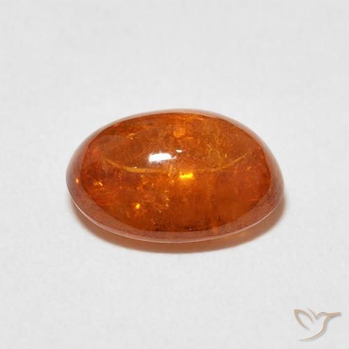 Granada espessartita laranja avermelhado Natural 3.69ct, oval, Transparente
