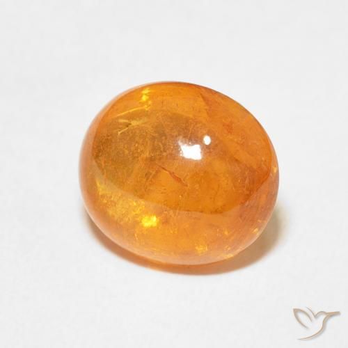 Granada espessartita âmbar laranja Natural 4.56ct, oval, Transparente