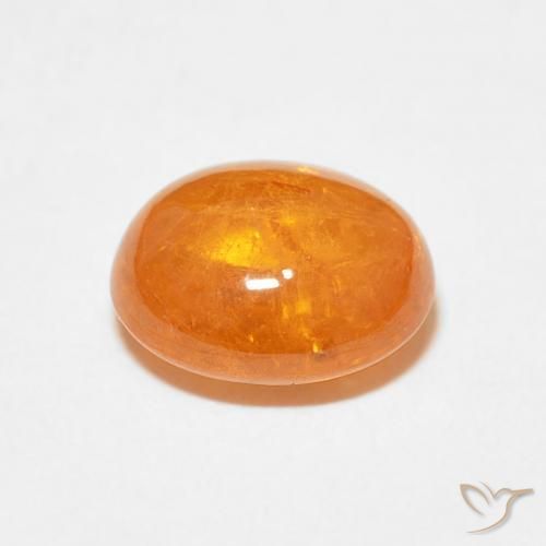 Granada espessartita âmbar laranja Natural 4.56ct, oval, Transparente