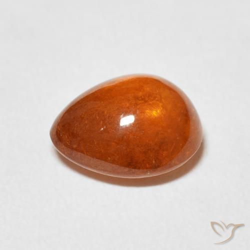Granada espessartita Laranja Médio Natural 3.04ct, Formato de pêra, Transparente