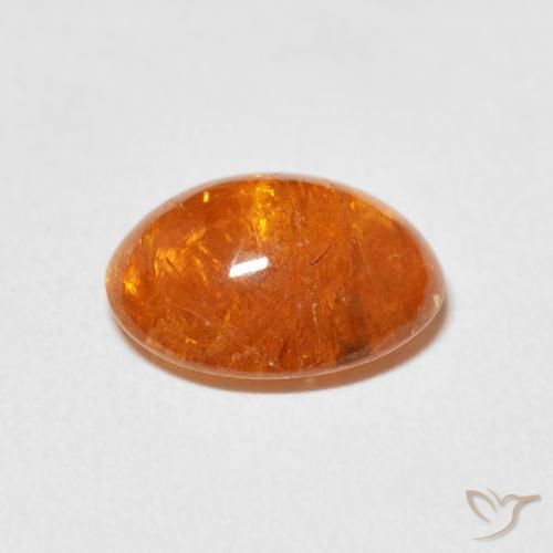 Granada espessartita âmbar laranja Natural 3.93ct, oval, Transparente