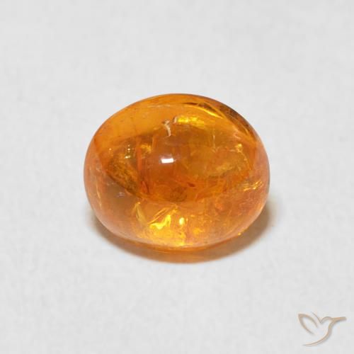 1.80ct Natural âmbar laranja Granada espessartita, oval, Transparente