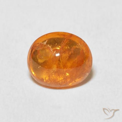 1.76ct Natural âmbar laranja Granada espessartita, oval, Transparente